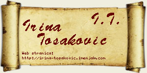 Irina Tošaković vizit kartica